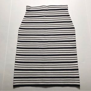 NWT $89 Ann Taylor Navy White Stripe Pencil Skirt Pull On Size XS